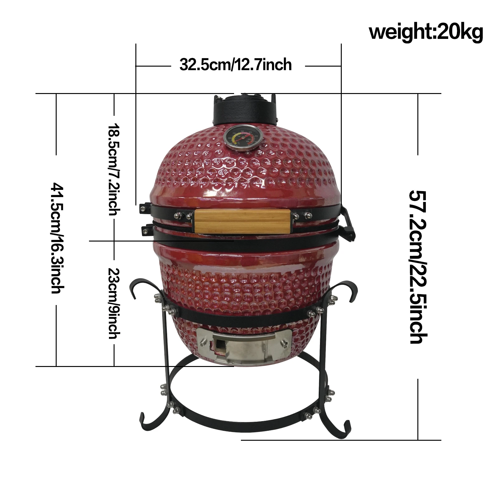 AUPLEX 13 дюймов портативная мини-духовка Kamado барбекю гриль кемпинг курильщик уголь для открытого сада