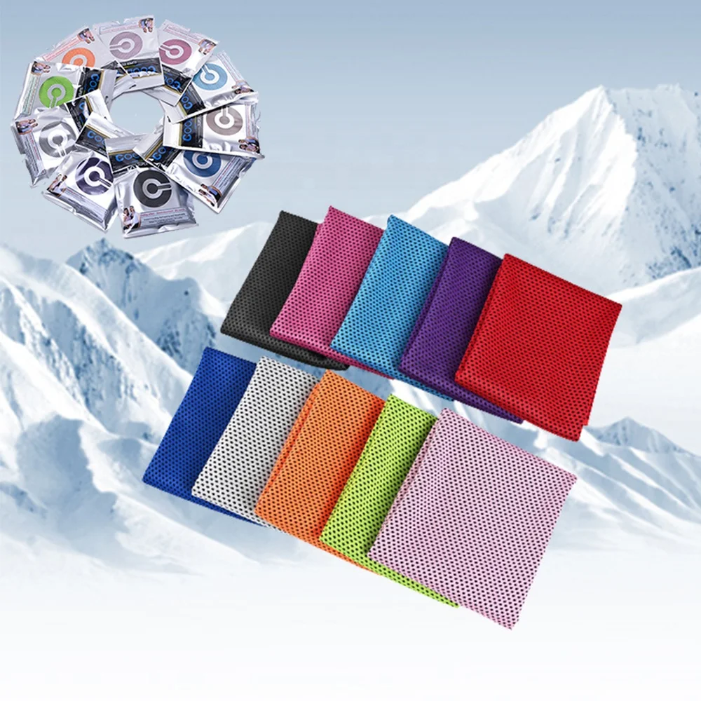 Custom Ice Microfiber Soft Breathable Yoga Sport Gym Workout Camping Chilly Cooling Towel