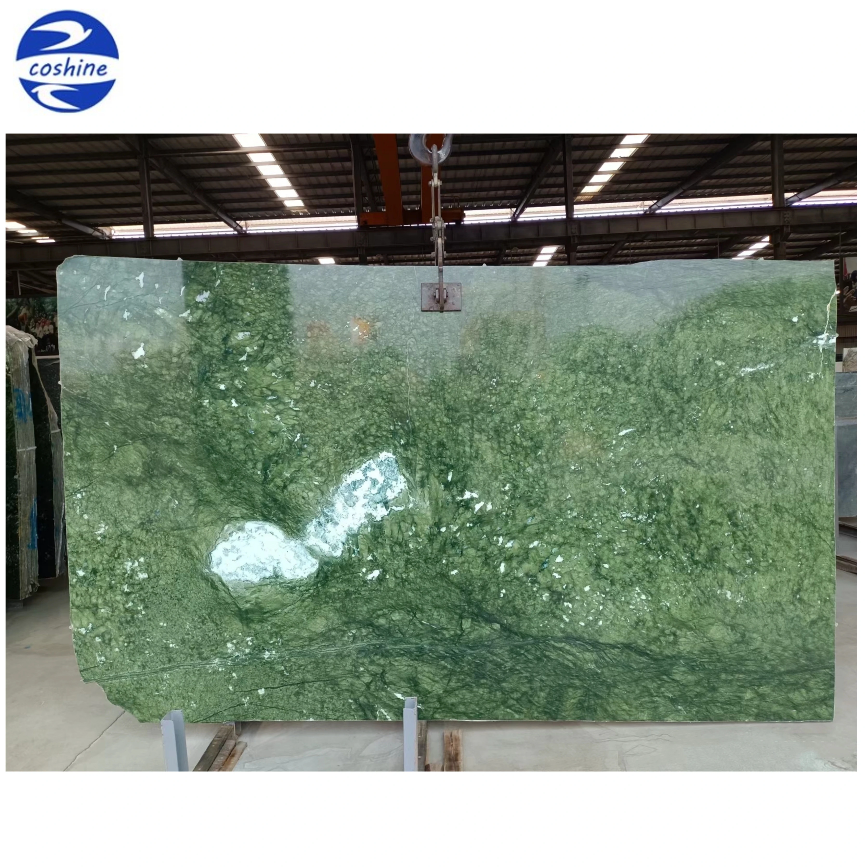 Danton Green Marble Polished Slab Wholesale Price Verde Ming Green Marble Tabletop & Vanitytop Dandong Green Marble Slabs