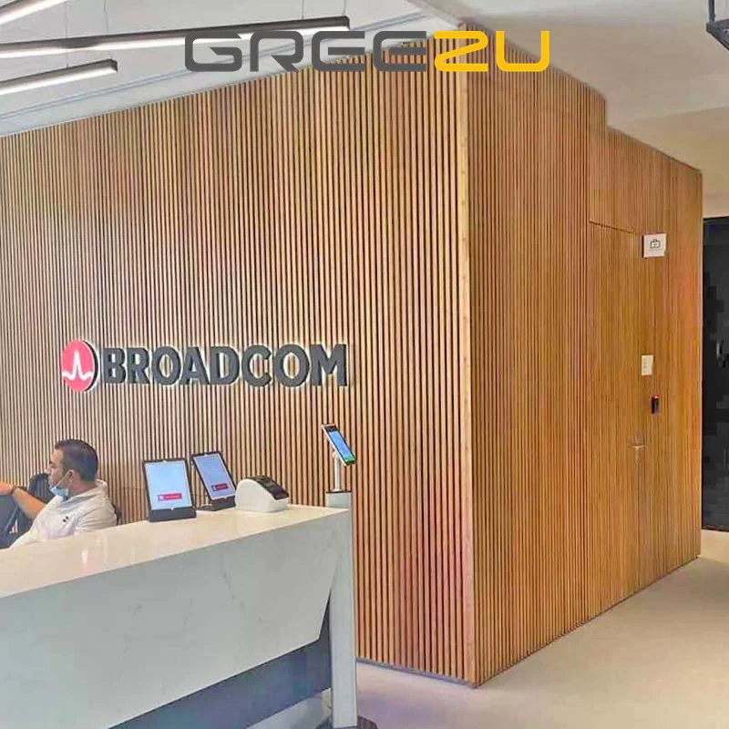 Modern Fireproof Linear Bamboo Partition Wall Facade Panel Prefab 3D Wood Panels for Interior Decor Waterproof Design