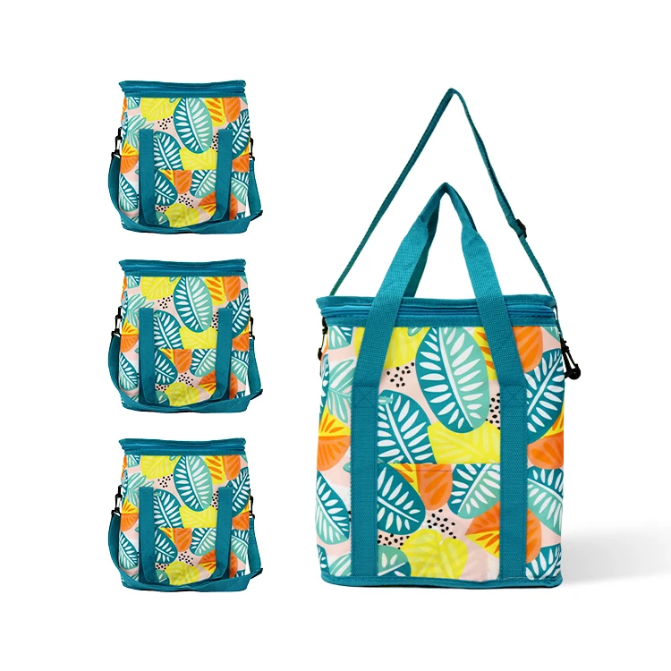 Professional Larger Capacity Foldable Delivery Cooler Waterproof Insulated Foil Camping Wine Beverage Oxford Tote Ice Bag