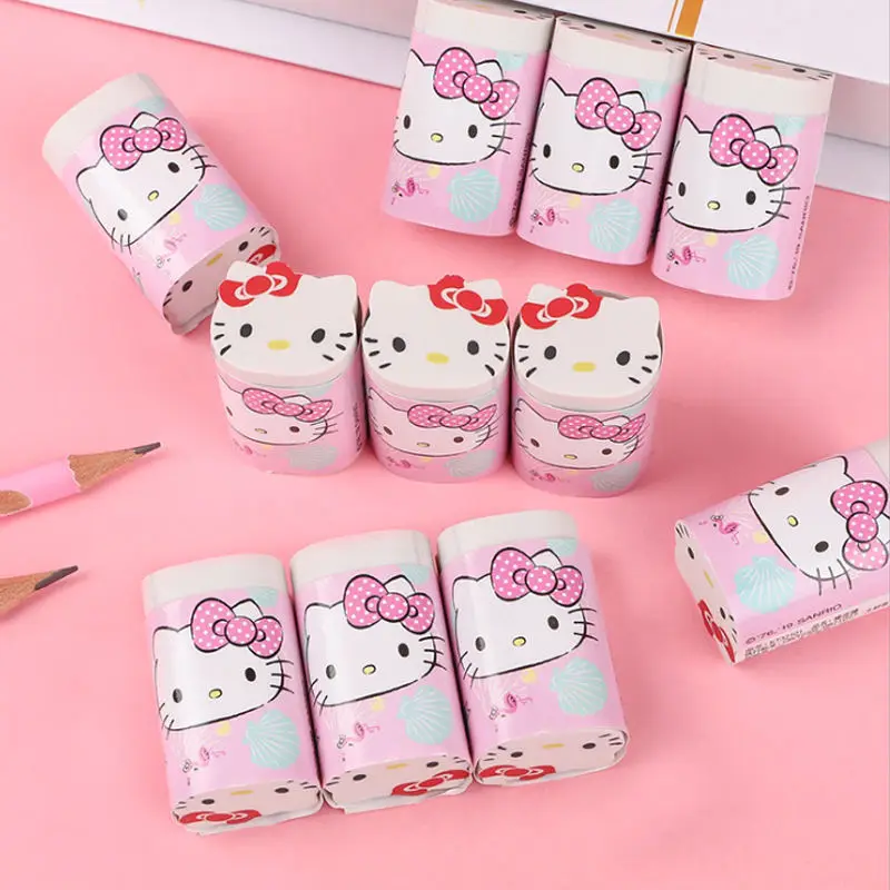Topsthink Custom Promotional kawaii Mini Animal Shaped Rubber Hello Kitty Fancy Cute pencil eraser