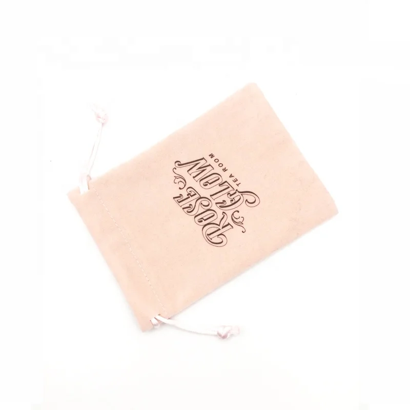custom printed baby pink drawstring jewelry pouch pale pink velvet pouch fancy light pink bag jewellery pouches with logo
