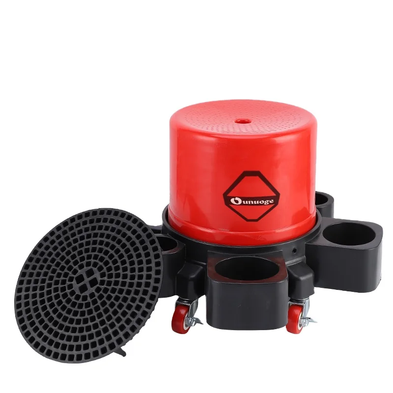 2022 New Car Wash Bucket Auto Cleaning Tools Storage Mobile Stool For Car Beauty Pe Material Cleaning Bucket Dolly Mobile Stool