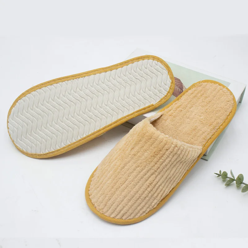 Disposable Hotel Slippers Custom Logo For Spa OEM Wholesale Guest Bedroom Slipper Biodegradable Hotel amenity