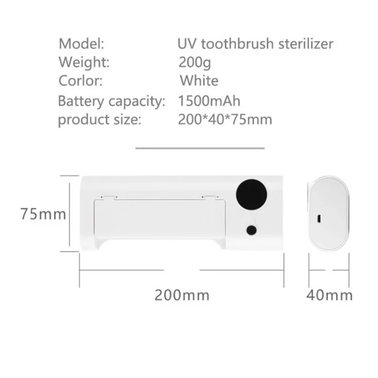 2 IN 1Portable Smart Auto 99.9% Usb Toothbrush Sanitizer Holder electric toothbrush sterilizer