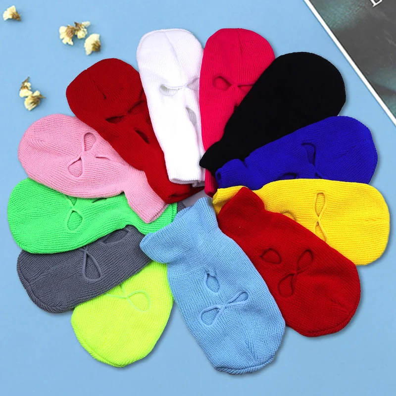 Fashion Hat Three-hole Ski Mask Love Gun Pattern Hat Full Face Mask Warm Ear Protection Riding Hat Balaclava