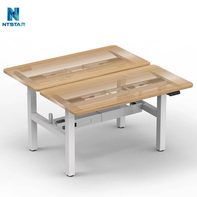 4BF2A четырехмоторный квадратный 2-ступенчатый Стандартный столбец 2-х человек спина к спине Электрический регулируемый по высоте общий стол