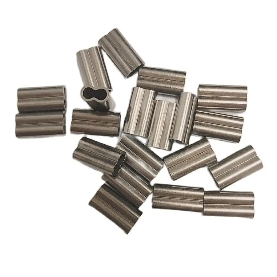 DORISEA 8mm Length Double Barrel Fishing Crimp Sleeves Copper Tube Connector Tool Size 0.6-2.2mm