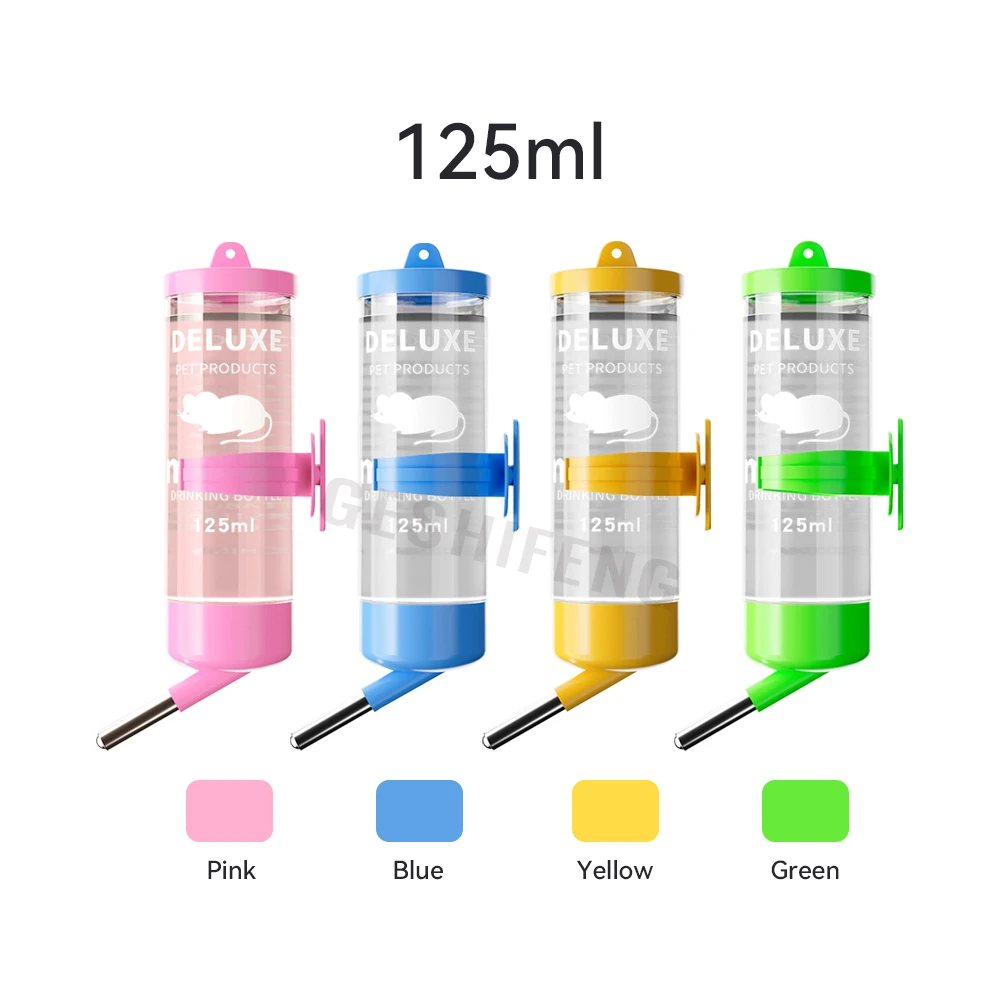 Wholesale 80ml 125ml 250ml Hamster Plastic Water Bottle Plastic Water Dispenser Pet Drinking Bottle Rabbit or Hamster