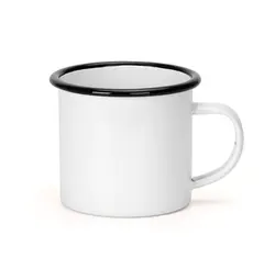 Black Blue Enamel rim Birthday gift Enamel mug sublimation blank