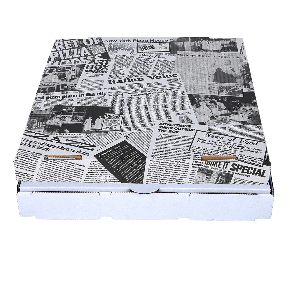 Custom Design Pizza Box White Cardboard Pizza Box Custom Logo, Takeout Custom Pizza Boxes