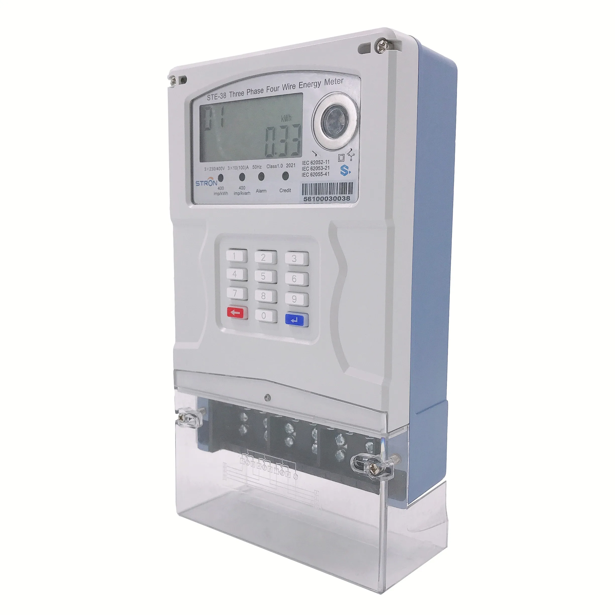 STS Remote Control Supported 380V 100A Three Phase Prepaid Smart Electricity  Meter With AMI system