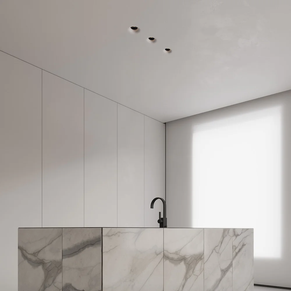 Aisilan spot fittings anti glare COB ceiling gypsum plaster in lighting dali LED Recessed trimless downlight for hotel proj