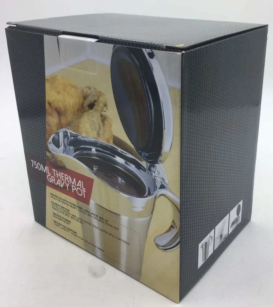 Gravy jug 750ml Insulated Gravy Boat Double Wall Stainless Steel Sauce Pot Jug with Spout for home kitchen tool