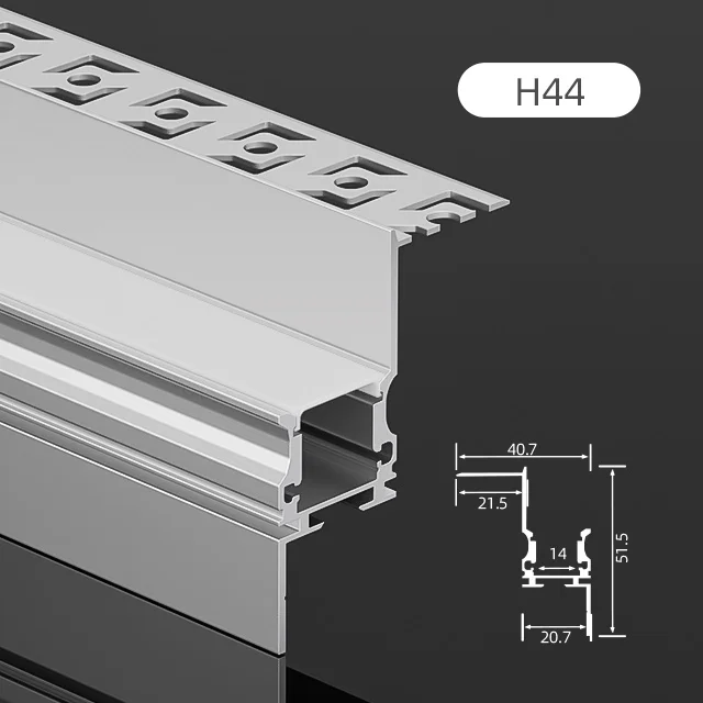 H44 Ceiling Wall Linear Lamp Embedded Alu Profil Extrusion Channel Frame Recessed Aluminum Profile for LED Strip Light