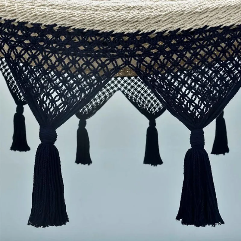 Double Large Cotton Rope Hand woven Hammock Outdoor Camping Seaview Hammock Cotton Rope Hammock