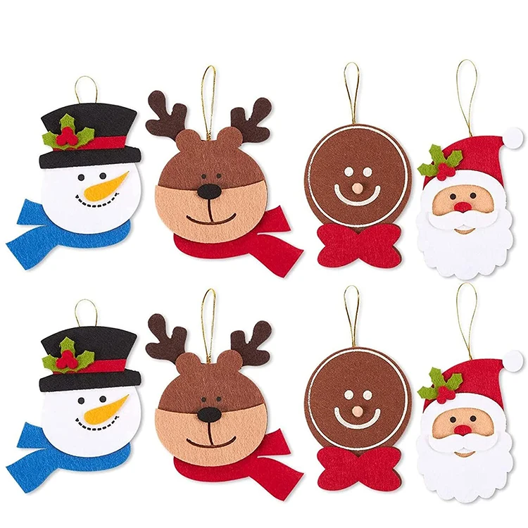Reindeer Santa Claus Gingerbread Man Snowman felt Christmas tree Hanging Ornaments for Mini Xams Tree Decorations