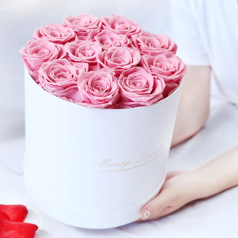Hot Selling Preserved Dome Long Life Eternal Red Roses Preserved Flower from Scent for Wedding Centerpiece