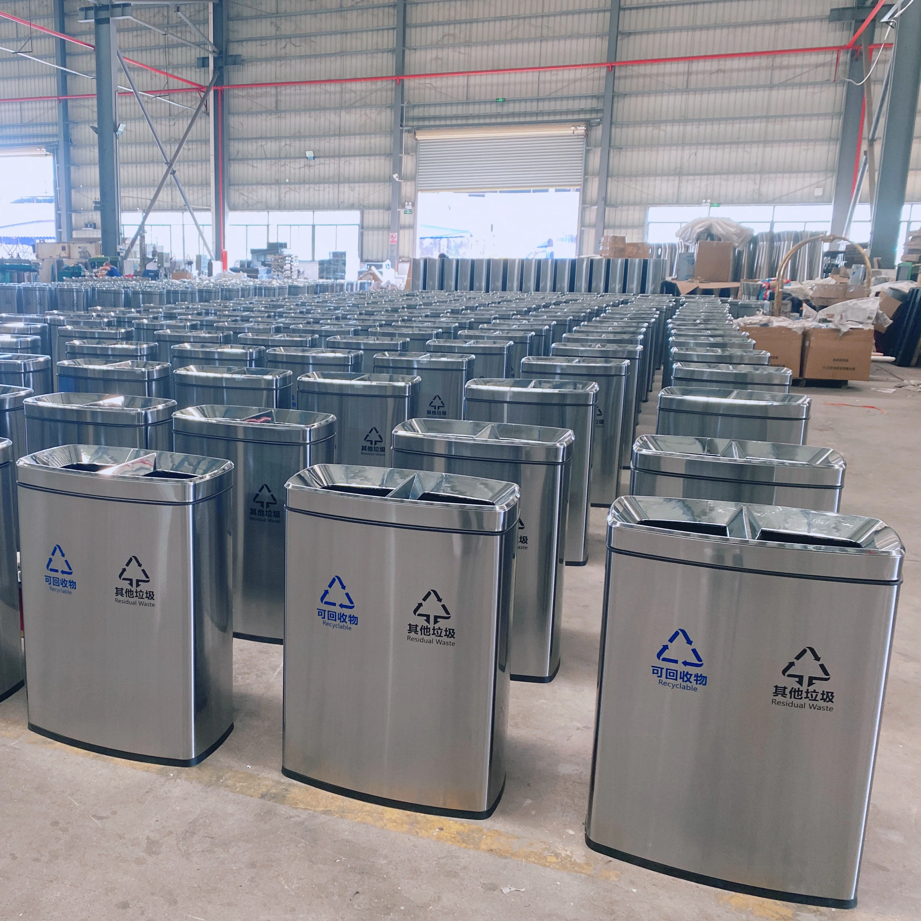 Classified Dustbin Waste Bin Dual Compartment Garbage Can Trash Recycle Bin