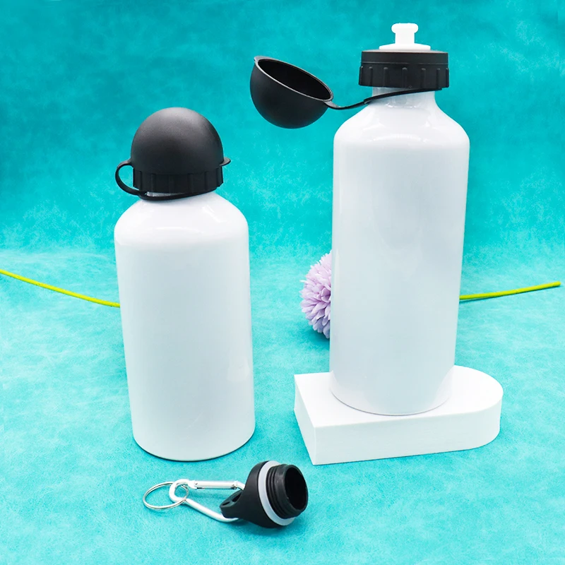 Sublimation Water Bottle Sport Bottle White 400ml 500ml 600ml Silver Single Wall Aluminum Applicable for Boiling Water Unisex