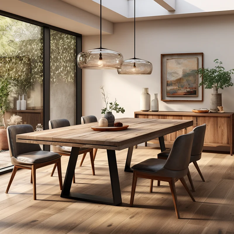 Mrs Woods American Style Dining Room Furniture Solid Wooden Dinning Set With 6 Chairs Dining Table