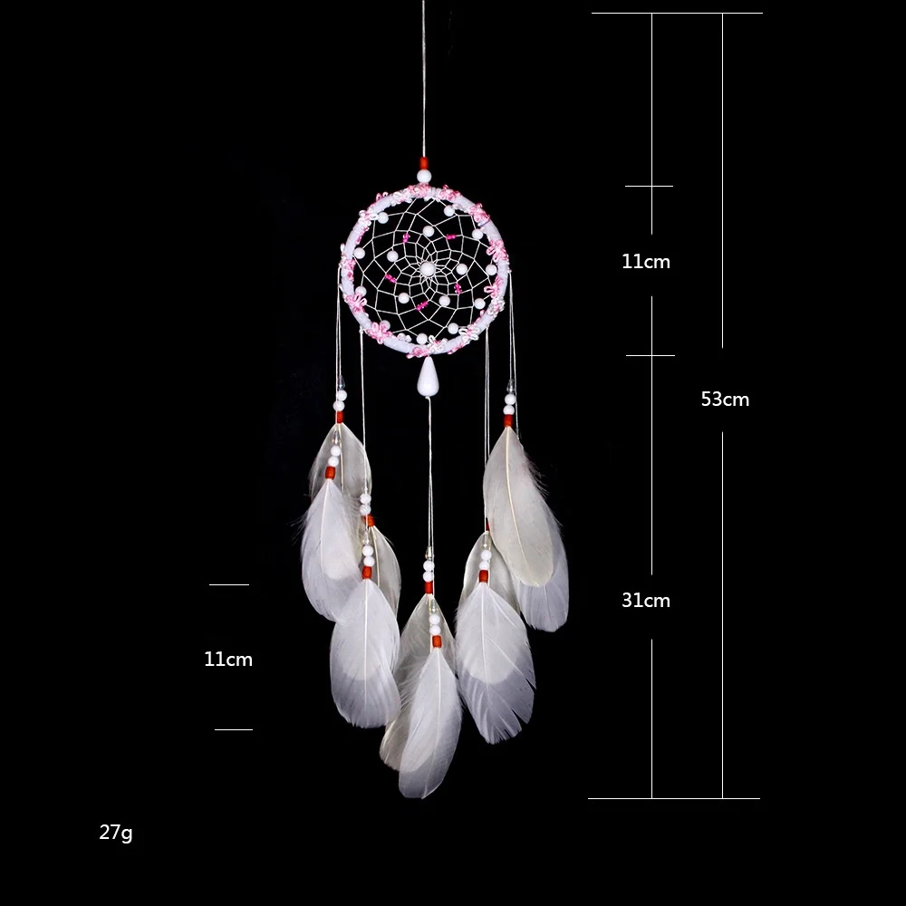 Ins Handmade Indian Feathers Dream Catcher Pendant for Creative Gift Home Living Room Decoration
