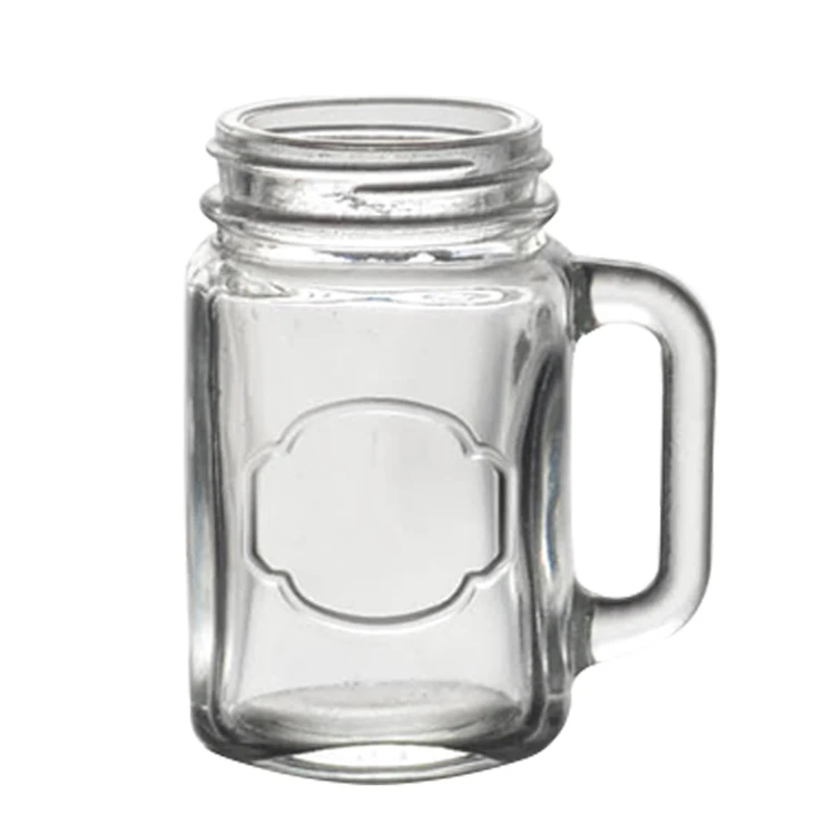 wholesale small glass mason jars with handles square mini glass jar with cover