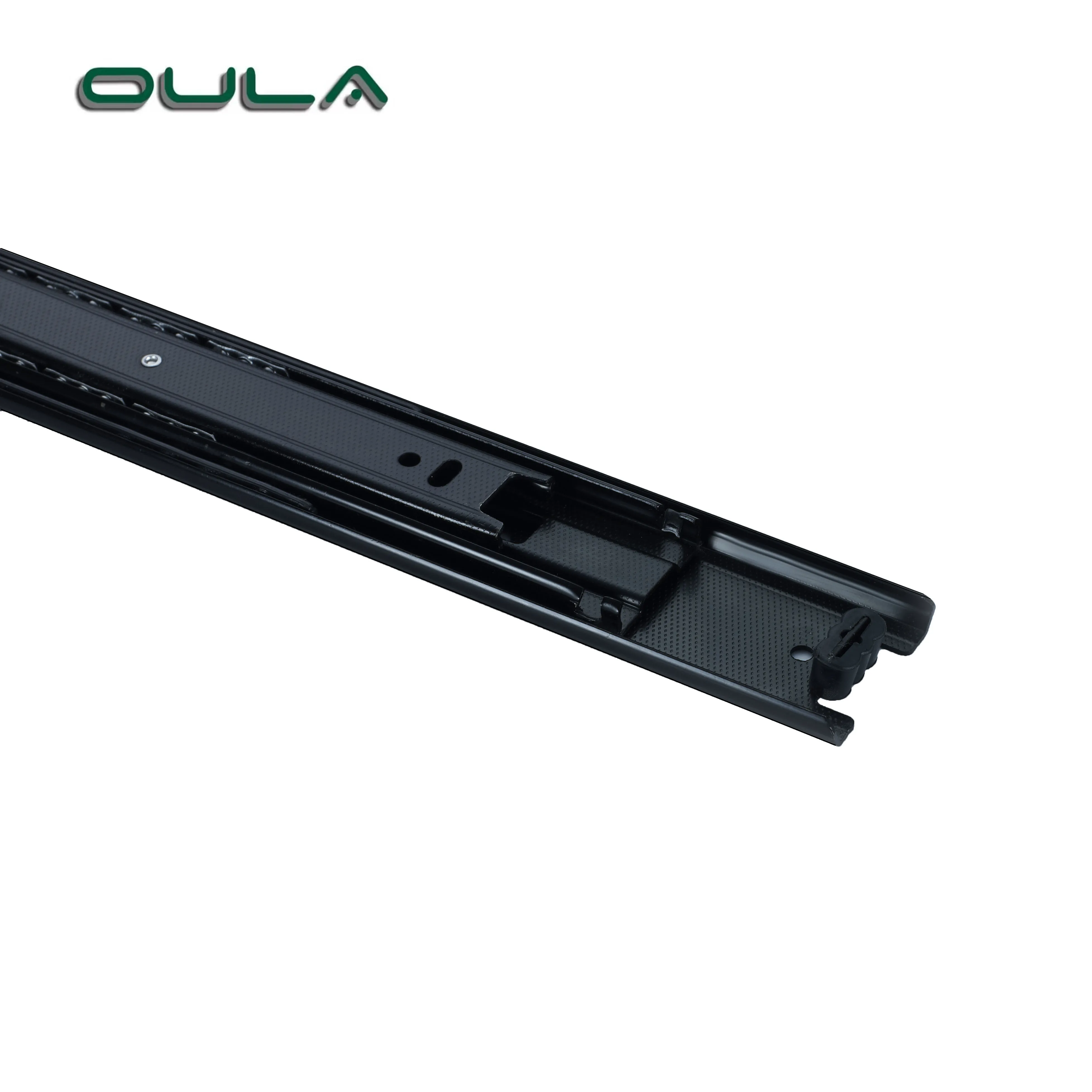 Full extension  black dotted finish drawer runner slide rail 45mm heavy duty 40kgs telescopic channel slide rail for drawer