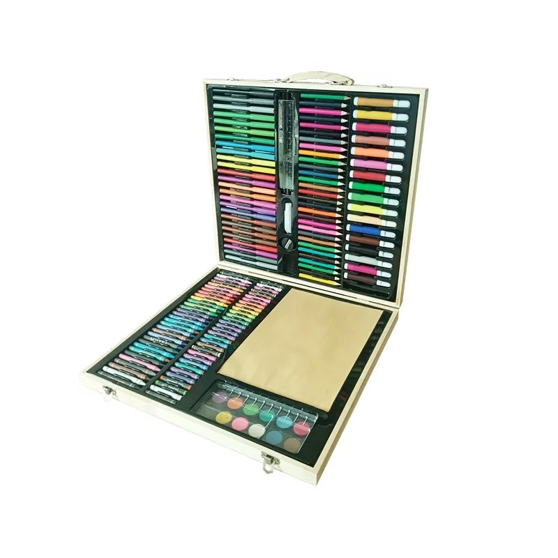 Wholesale wooden art set, watercolor pen color lead sketch book oil painting stick set