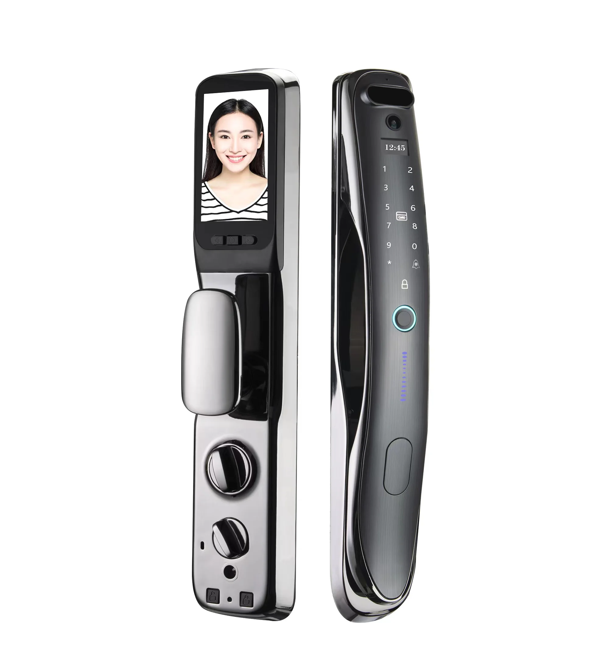 High Security 3D Face Recognition Smart Wifi Locks Fingerprint Password Card Smart Digital Door Lock with Camera