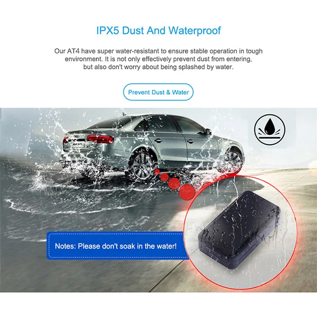 AT4 concox  jimi waterproof micro USB charging 10000mAH wireless car asset magnetic gps tracker