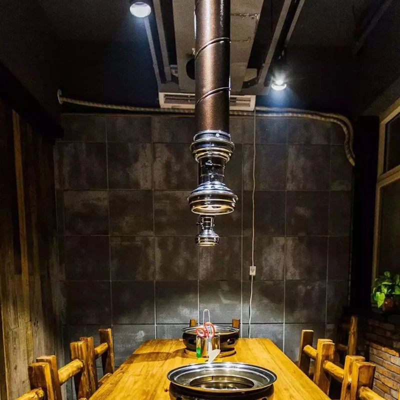 Restaurant Commercial Indoor Bbq Grill Hard Tube Smoke Exhaust Pipe Telescopic Korean Bbq Exhaust For barbecue Grill