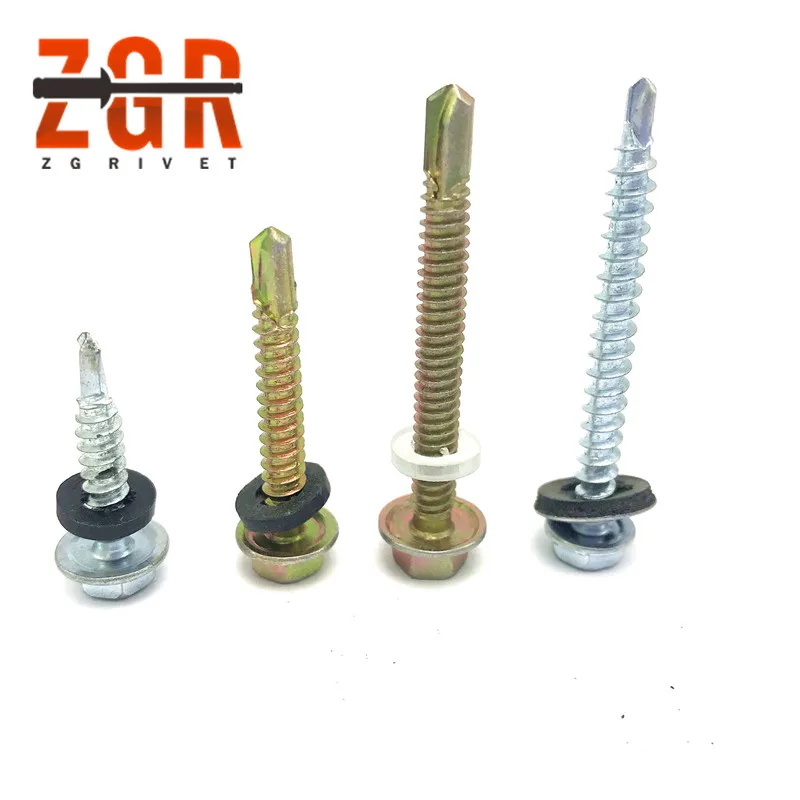 Цветные самосверливающиеся винты с шестигранной головкой/кровельные винты