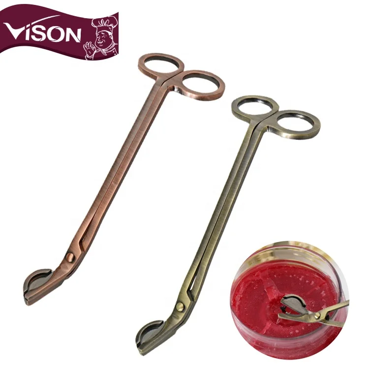 2020 wholesale stainless steel wick dipper snuffer candle scissors copper color Candle wick trimmer