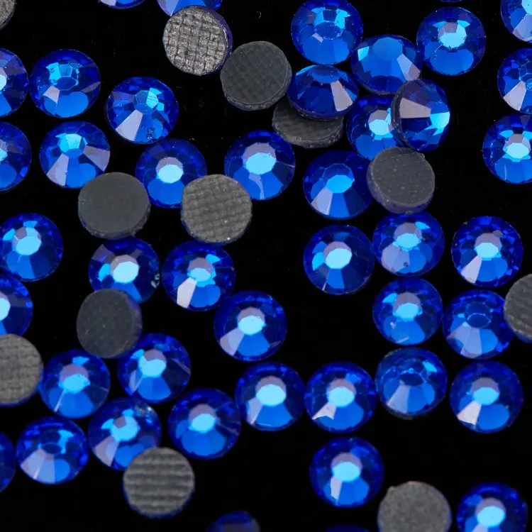 Round Ss6 MED Sapphire Hotfix Glass Rhinestone Dmc Crystal Rhinestones