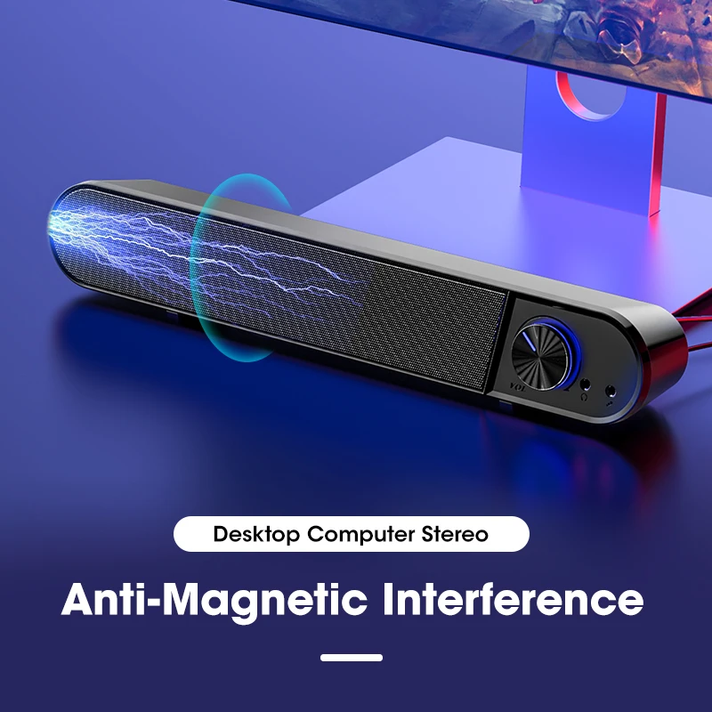 PC Speaker Sound Bar Speaker Home Theater TV Computer Speakers Wired 3.5MM Audio with Mic