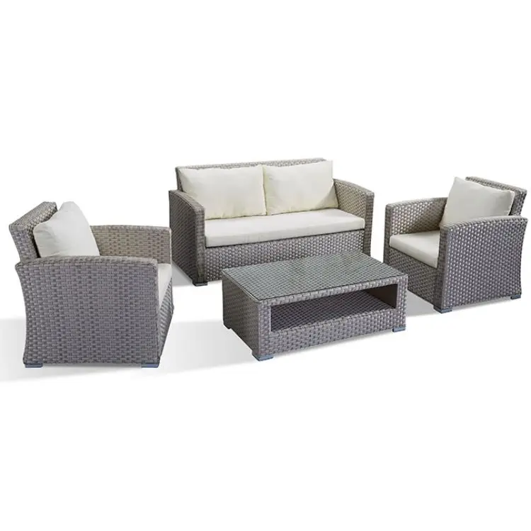 Outdoor Sectional Furniture for 4,Wicker Patio Furniture,All-Weather Rattan Sectional Sofa and Coffee Table for Garden Poolside
