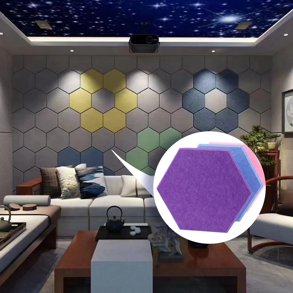PET Sound Absorbing Sound Hexagonal Acoustic Panels