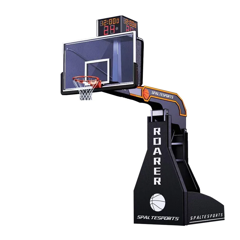 factory high quality  black hydraulic basketball Pole  Manual hydraulic removable basketball hoops stand  exported