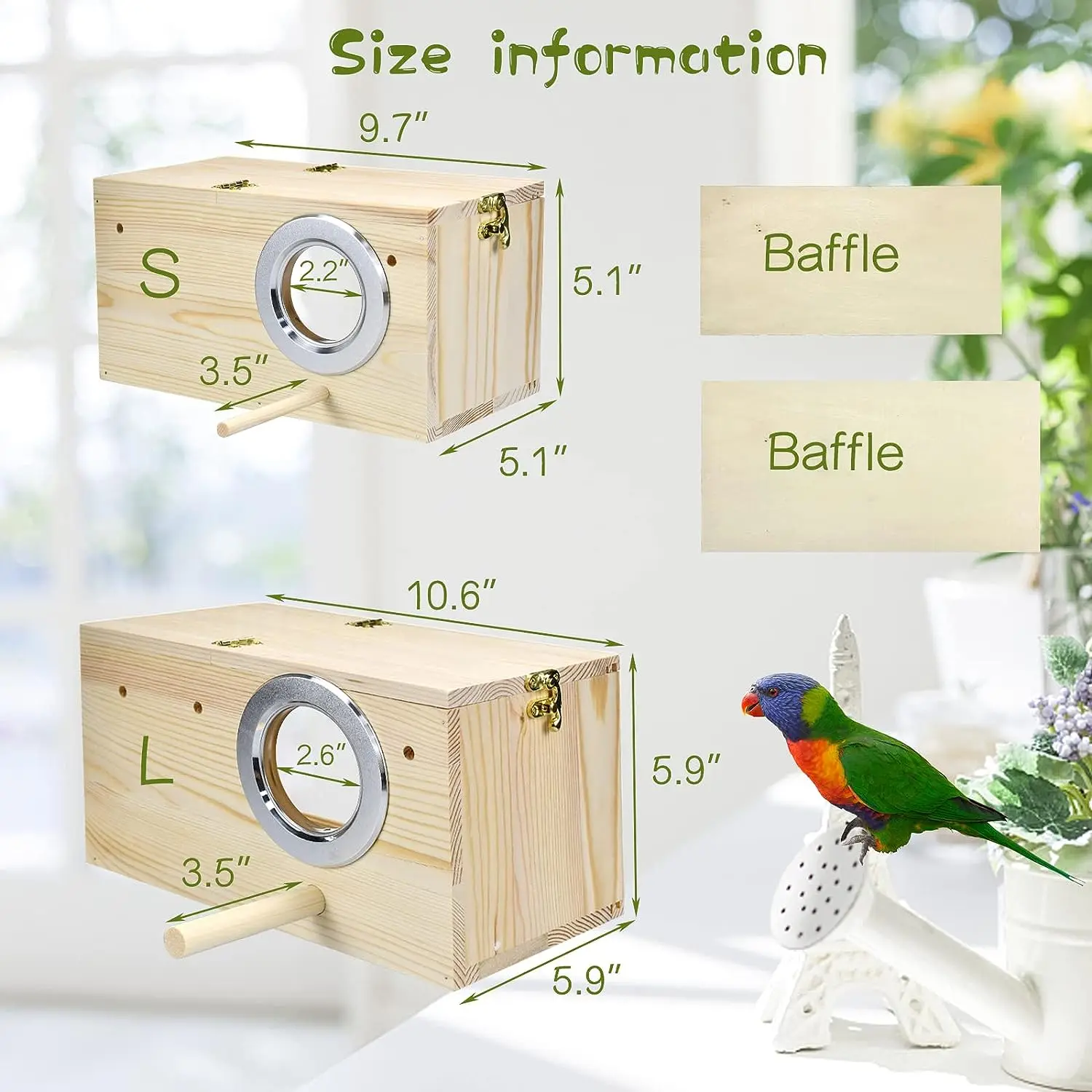 Parakeet Nesting Box Cockatiel Nesting Box Bird Nest Bird Breeding Box House Wooden