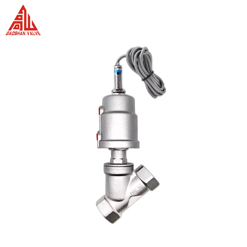 Angle Seat Valve Flange Thread Type Pneumatic Angle Seat Valve With Proximity Switch