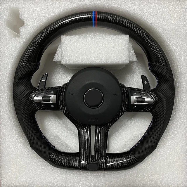Изготовленный на заказ углепластиковый светодиодный руль для BMW M5 F10 F30 E90 E60 2009-2017 кованый из углеродного волокна