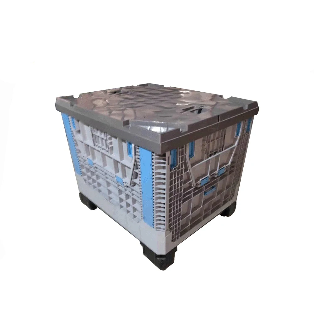 Plastic foldable space-saving pallet sleeve box crates for warehouse autoparts