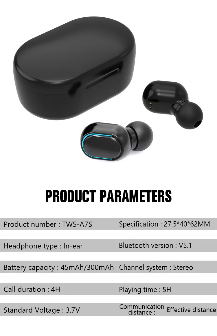 
earphone mini true tws music in-ear earbud mobile phone hands free small bt wireless case sports earphone 