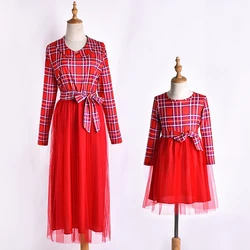 Customized new mother and daughter matching casual dresses parent-child wear