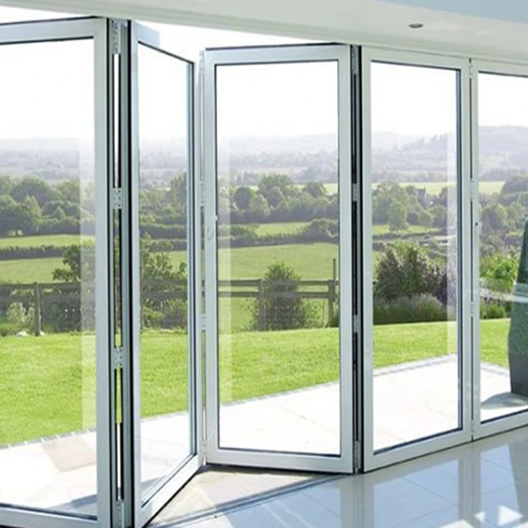 Aluminum folding windows tempered glass window for apartment and hotel aluminium windows frame