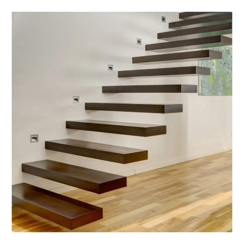 Customized Shop drawing wooden floating staircase (60750460056)