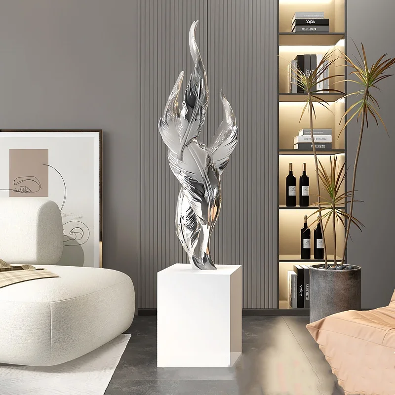 Light Luxury Feather Living Room Landing Housewarming Furniture Porch Large Art Sculpture Decoration Office Decoration