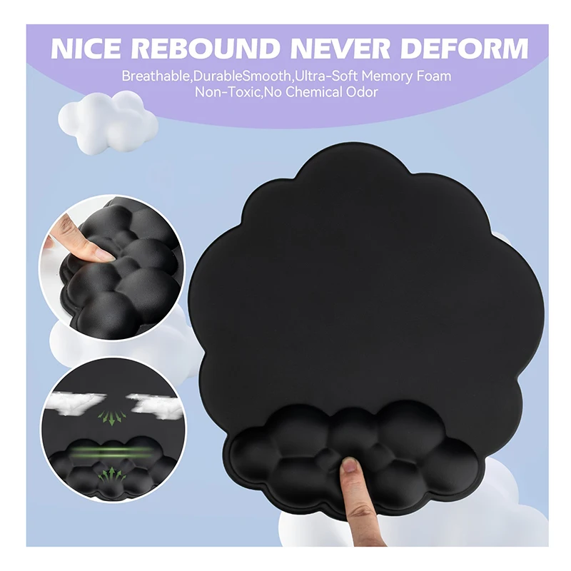 Cloud Wrist Rest Keyboard-Keyboard Cloud Wrist Rest Mouse, Desk Cloud Wrist Pad Slip Base  For Home, Office, Computer